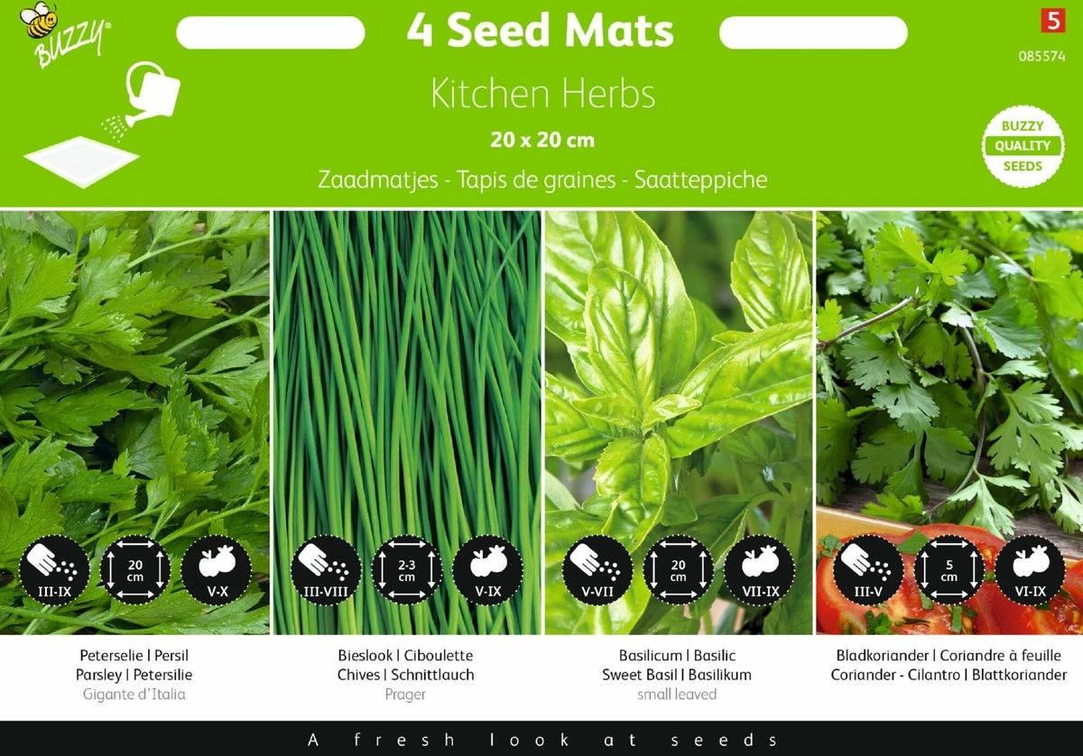 Buzzy® Zaadmatjes Kruiden 4 Matjes