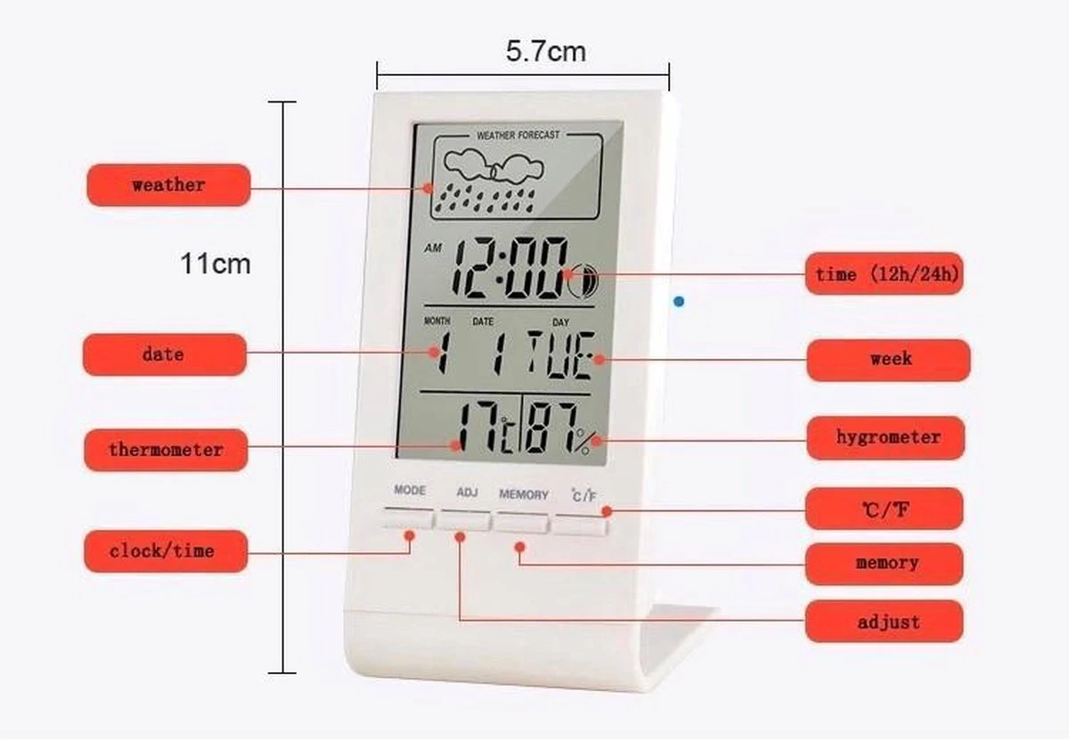F.A. Supply Weerstation - LCD - Wit - Afbeelding 3