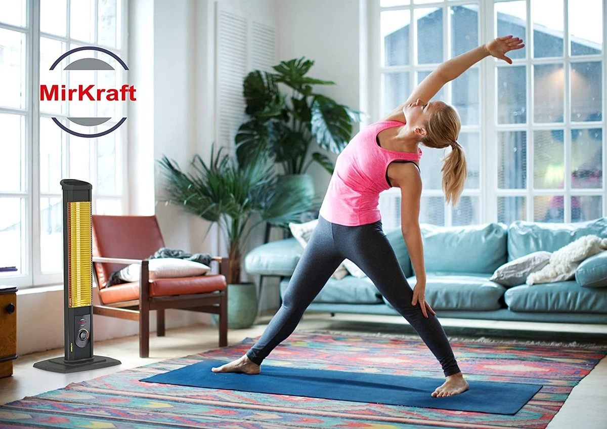 MirKraft - Infrarood Straalkachel - Terrasverwarmer-voor Binnen En Buiten - 2500W - ZWART - Afbeelding 7