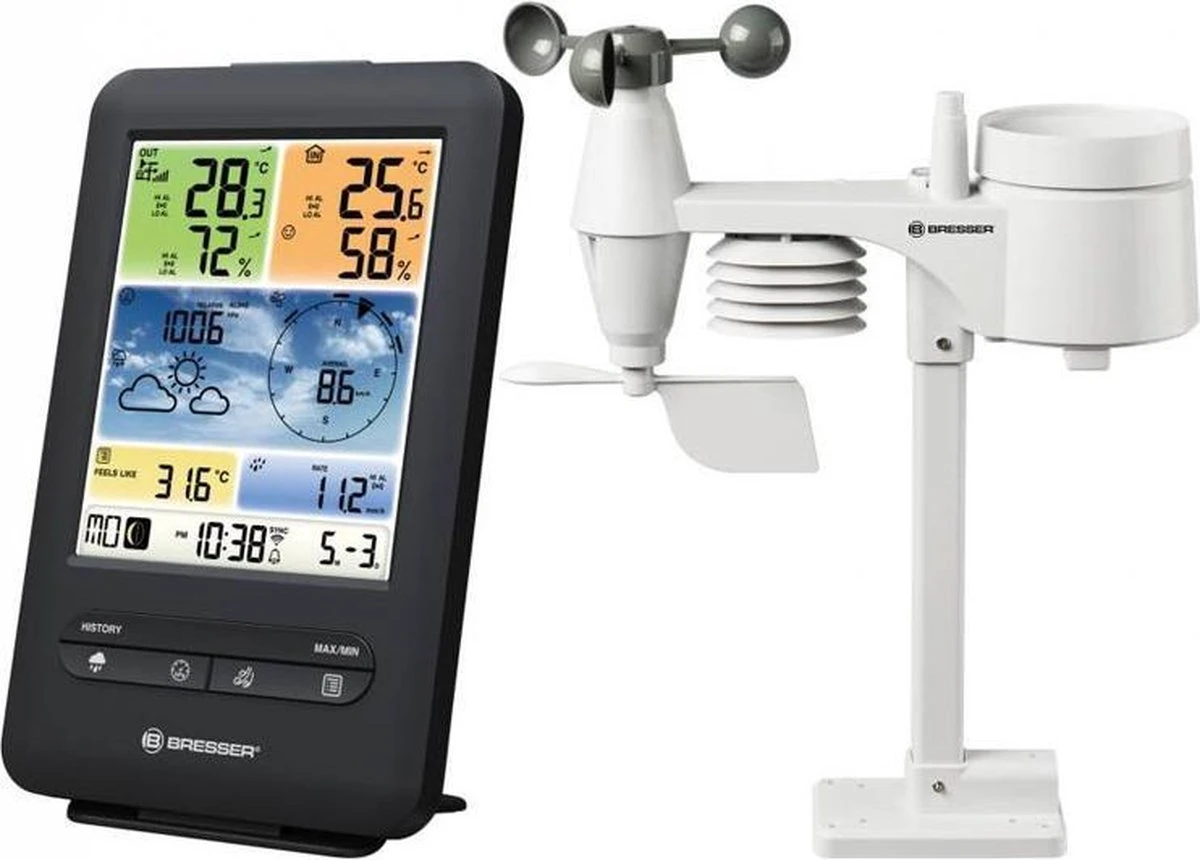 Bresser Professioneel 5-in-1 Weerstation Incl. Wifi Met Wind- En Barometer - Afbeelding 6