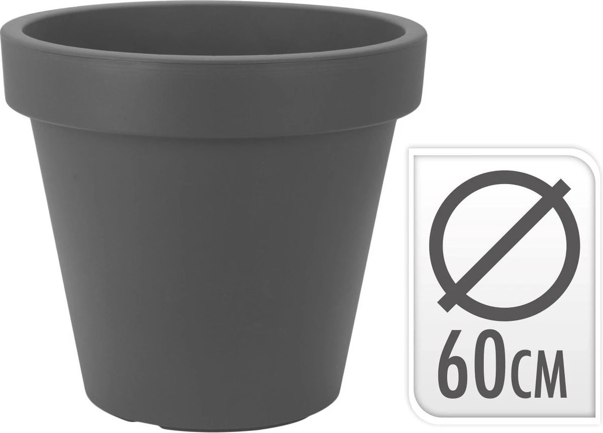 Kunststof Bloempot Antraciet Ø60 Cm - Hoogte 52 Cm - Afbeelding 2