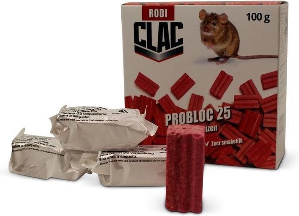 Muizengif CLAC PROBLOC-25 TEGEN MUIZEN 4X25G (beste Keus) - Afbeelding 6