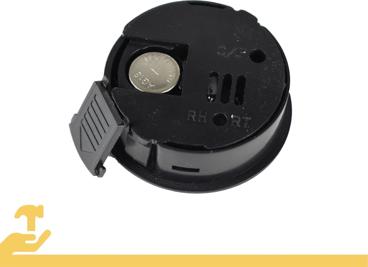 Tool Meister TM2 - Thermometer & Hygrometer - Luchtvochtigheidsmeter Voor Binnen/Koelkast - Zwart - Incl Batterijen - Afbeelding 8