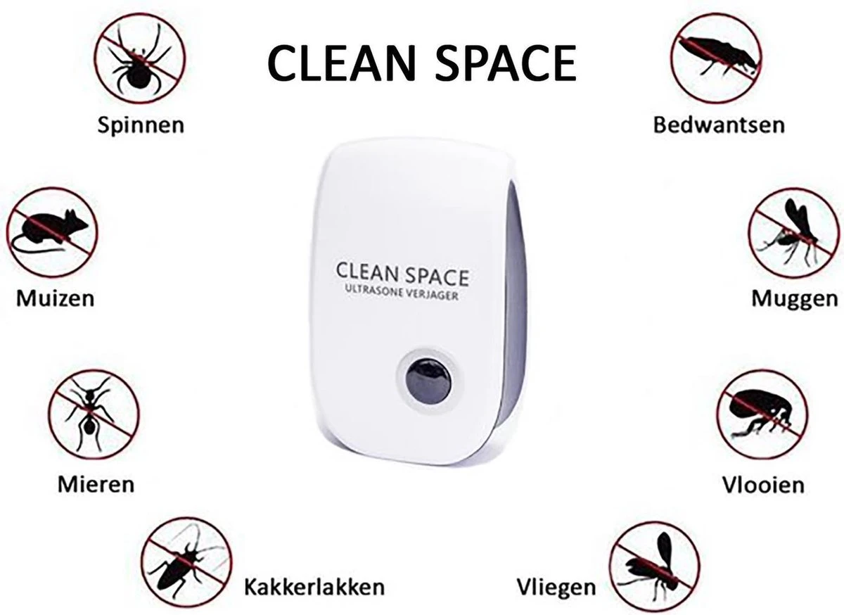 Merkloos CLEAN SPACE™ Ultrasone Ongedierte Verjager - Muizenverjager - Muizengif/Rattengif Alternatief - 4 Stuks - Afbeelding 3