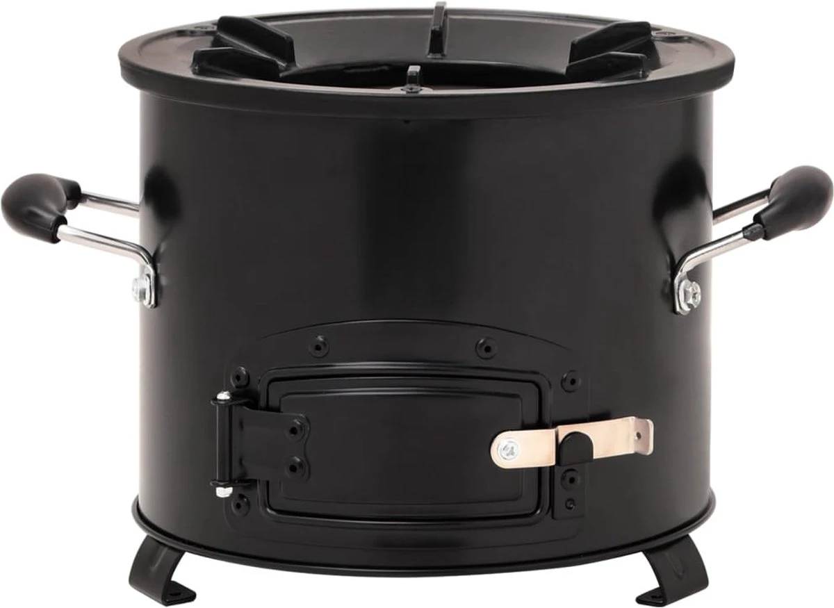 VidaXL Camping Houtkachel 36x26x22,5 Cm Metaal Zwart - Afbeelding 6