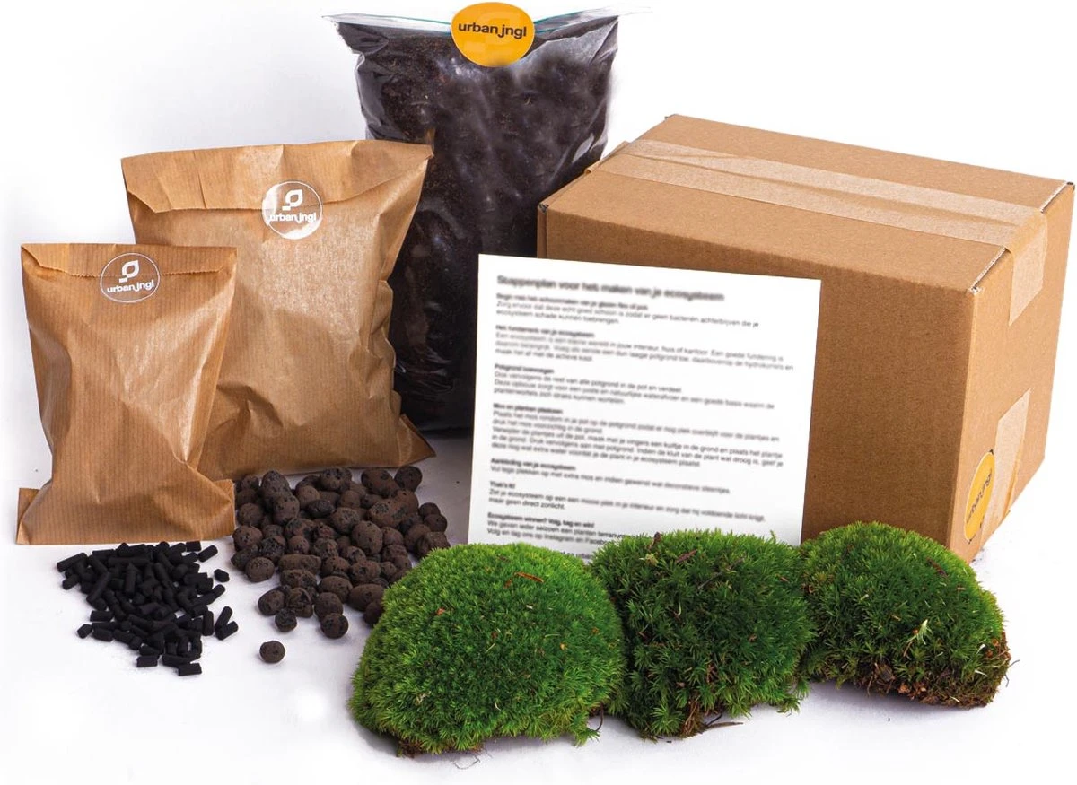 Terrarium Start En Navul Pakket | Inclusief Substraat - Terrarium Potgrond - Bolmos - Active Kool - Handleiding - Verzorgingstips - Urbanjngl