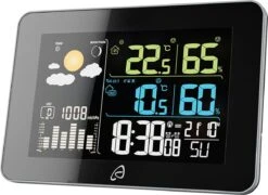 Auriol Weerstation - Draadloos - Binnen En Buiten - Met Sensor - 100M Bereik - Zwart