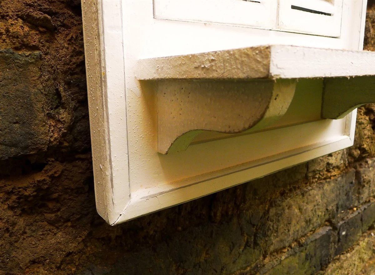 Wandspiegel Louvre Tuinspiegel Vensterbank Wit Spiegel Met Luiken 68CM - Afbeelding 2