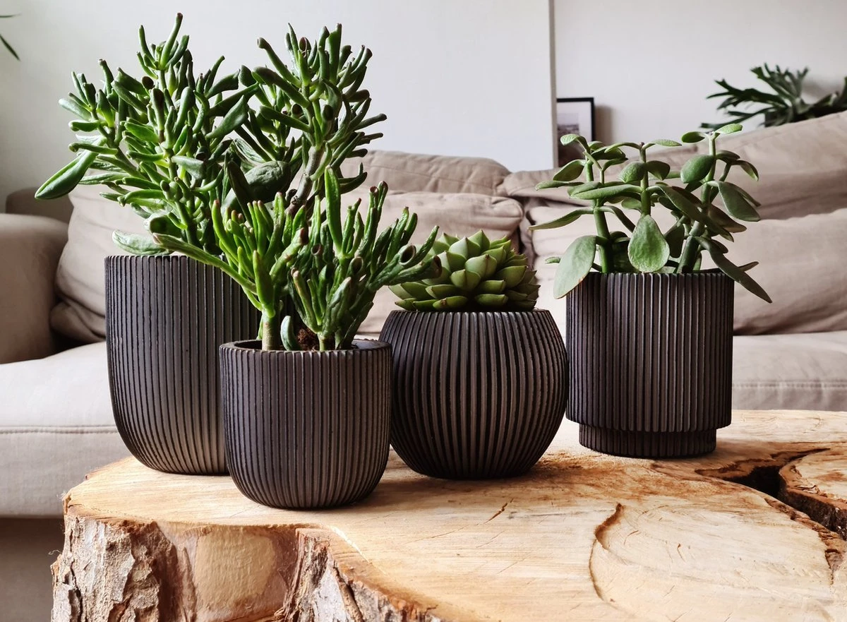 Capi Europe - Set Van 4 - Bloempot Binnen - Groove - Antraciet - Afbeelding 3