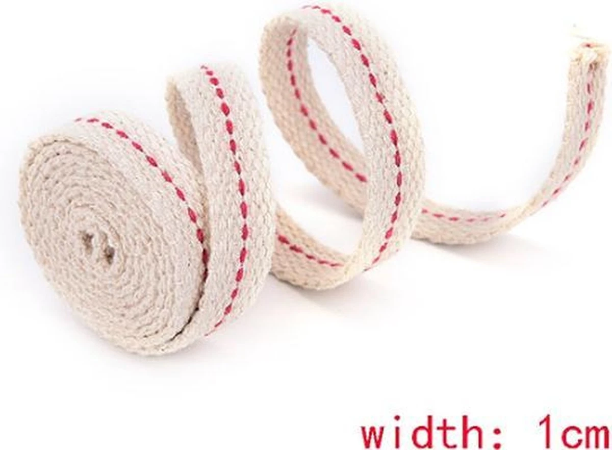 Knaak Olielamp Lont - Platte Lont - Brander - Katoen - 10mm Bij 1m - 1 Stuk