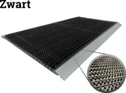 Nieuw: Extra Groot! Buitenmat: ADmat Borstelmat Zwart 90x60 Cm (bxd) Deurmat Voor Buiten