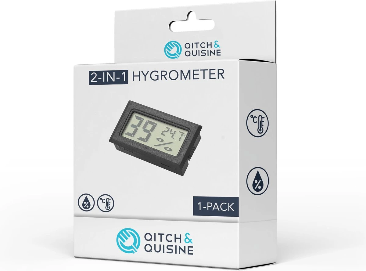 Compacte Hygrometer Mèt Batterijen - Zwart - Hygro- En Thermometer - Digitale Luchtvochtigheidsmeter - Vochtmeter Voor Binnen - 2 In 1 - Afbeelding 9