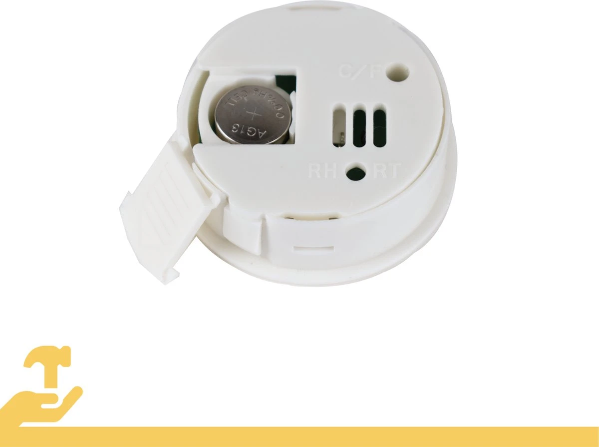 Tool Meister TM2 - Thermometer & Hygrometer - Luchtvochtigheidsmeter Voor Binnen/Koelkast - Wit - Incl Batterijen - Afbeelding 11