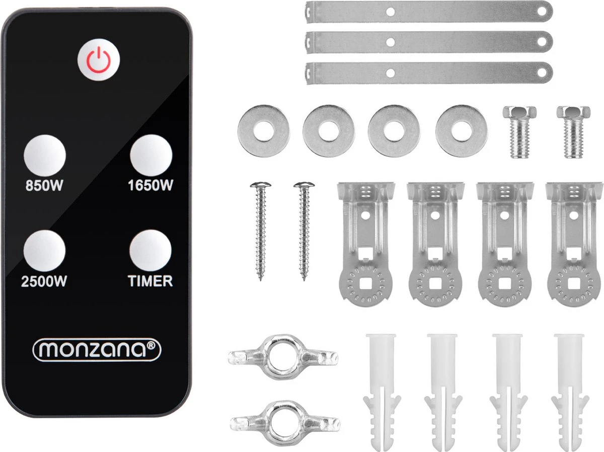 Monzana Infraroodstraler 2500W - 3 Verwarmingsniveaus - Zilver - Afbeelding 15