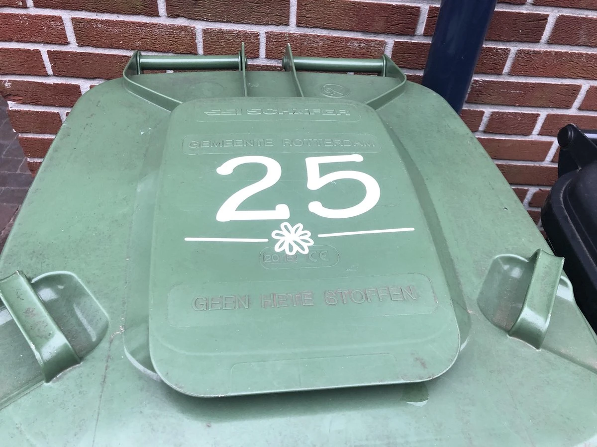 Klikosticker - Met Uw Huisnummer - Wit - Containerstickers - Kliko Sticker - 14 Cm X 9 Cm - Cijfersticker - Vuilnisbak Sticker - Afbeelding 4