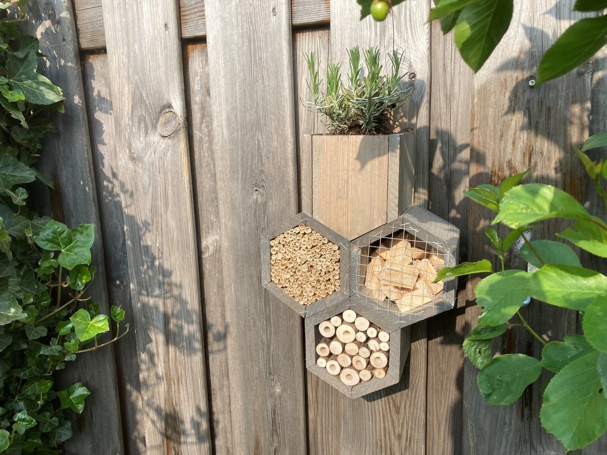 GARDEN SPIRIT Bijenhotel Met Bloempot 33 X 23 X 11 - Insectenhotel - Afbeelding 9