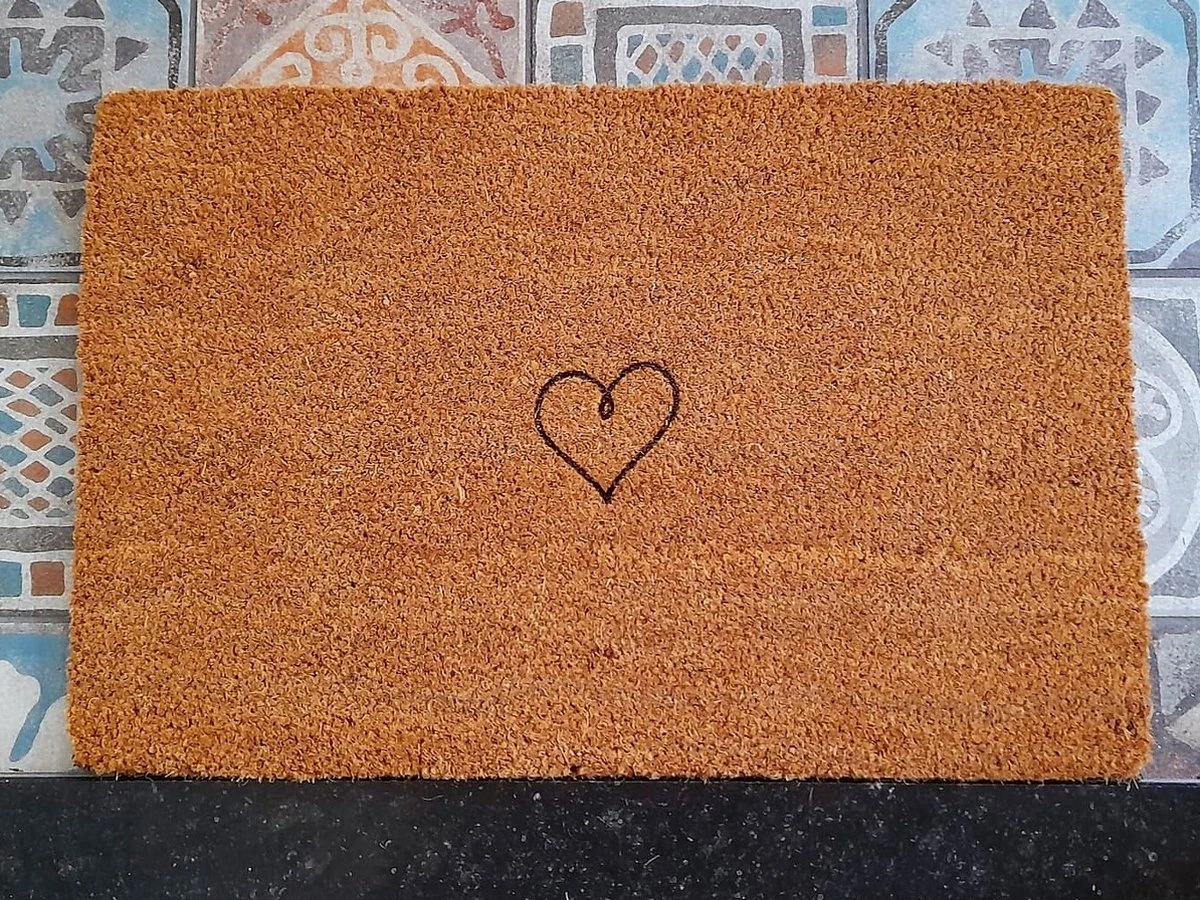 Deurmat Hartje - Kokos Deurmat Voor Binnen En Buiten - Deurmat Met Tekst - Deurmat Grappig - Cadeau - Afbeelding 4
