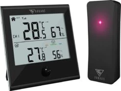 Thermometer Buiten - ZINAPS Digitale Thermometer Binnen Buiten Thermometer Hygrometer Met Outdoor Sensor Kamer Thermometer Wireless Met Groot LCD Display ℃ / ℉ Schakelaar Voor Kantoor, Thuis, Greenhouse, Room