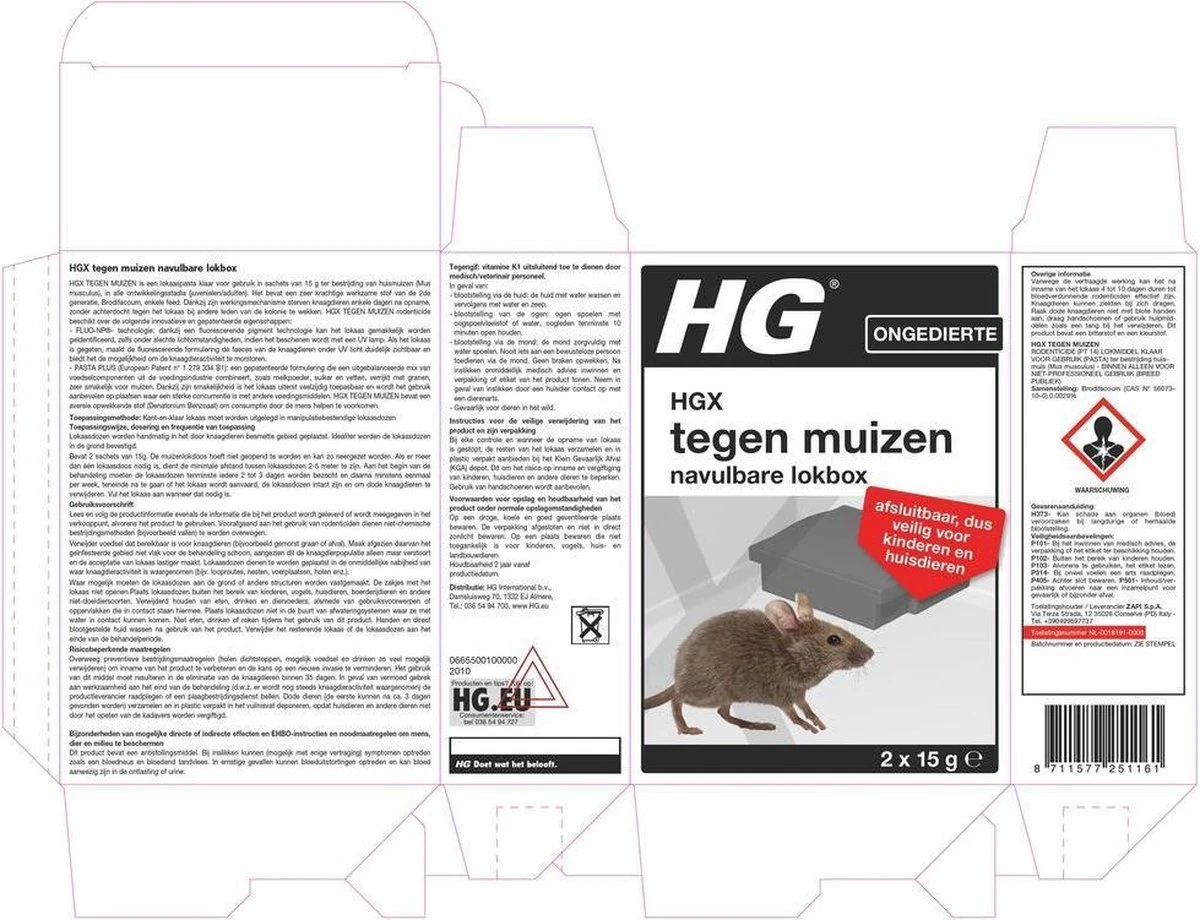 HGX Tegen Muizen Navulbare Lokbox - NL-0018191-0000 - 2 Stuks - Inclusief Lokpasta - Onbeperkt Navulbaar - Veilig - Afbeelding 3