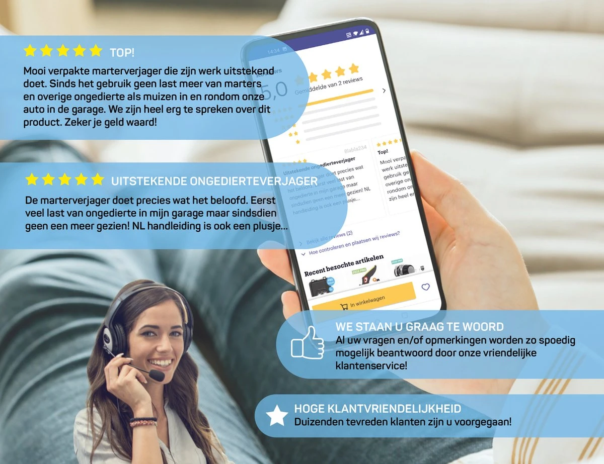 Vulpes Verjager® Marterverjager - Ongedierteverjager - Multifunctionele Set Binnen & Buiten - Batterijen, 12V & Auto Accu - Marters, Muizen & Ratten - Steenmarter Verjager PRO - 2 Stuks - Incl. E-book - Afbeelding 10