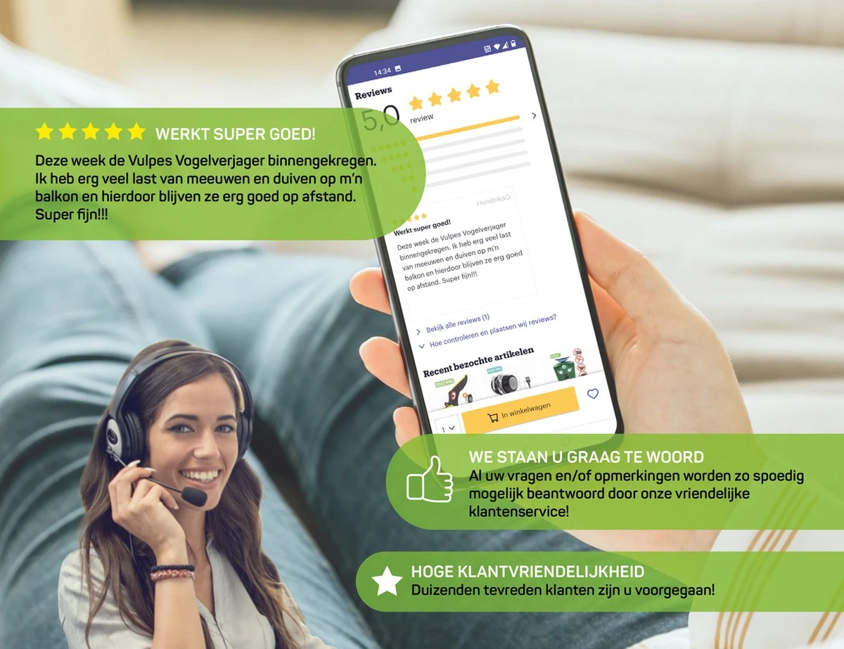 Vulpes Verjager® Vogelverjager - Duivenverjager - Vogelverschrikker - Reigerverschrikker - Kite Hawk - Complete Set - Pro Versie - Afbeelding 11