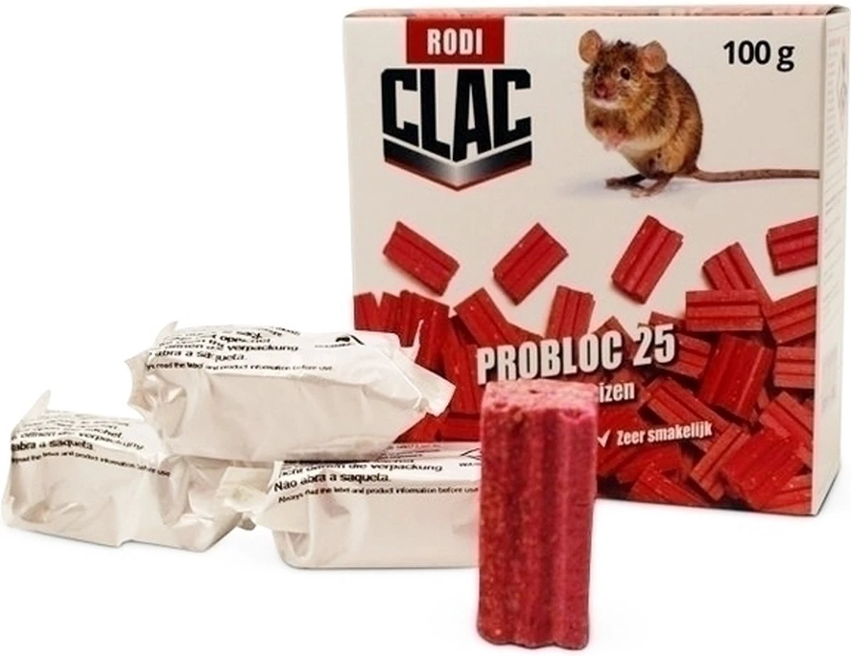 Muizengif CLAC PROBLOC-25 TEGEN MUIZEN 4X25G (beste Keus) - Afbeelding 7