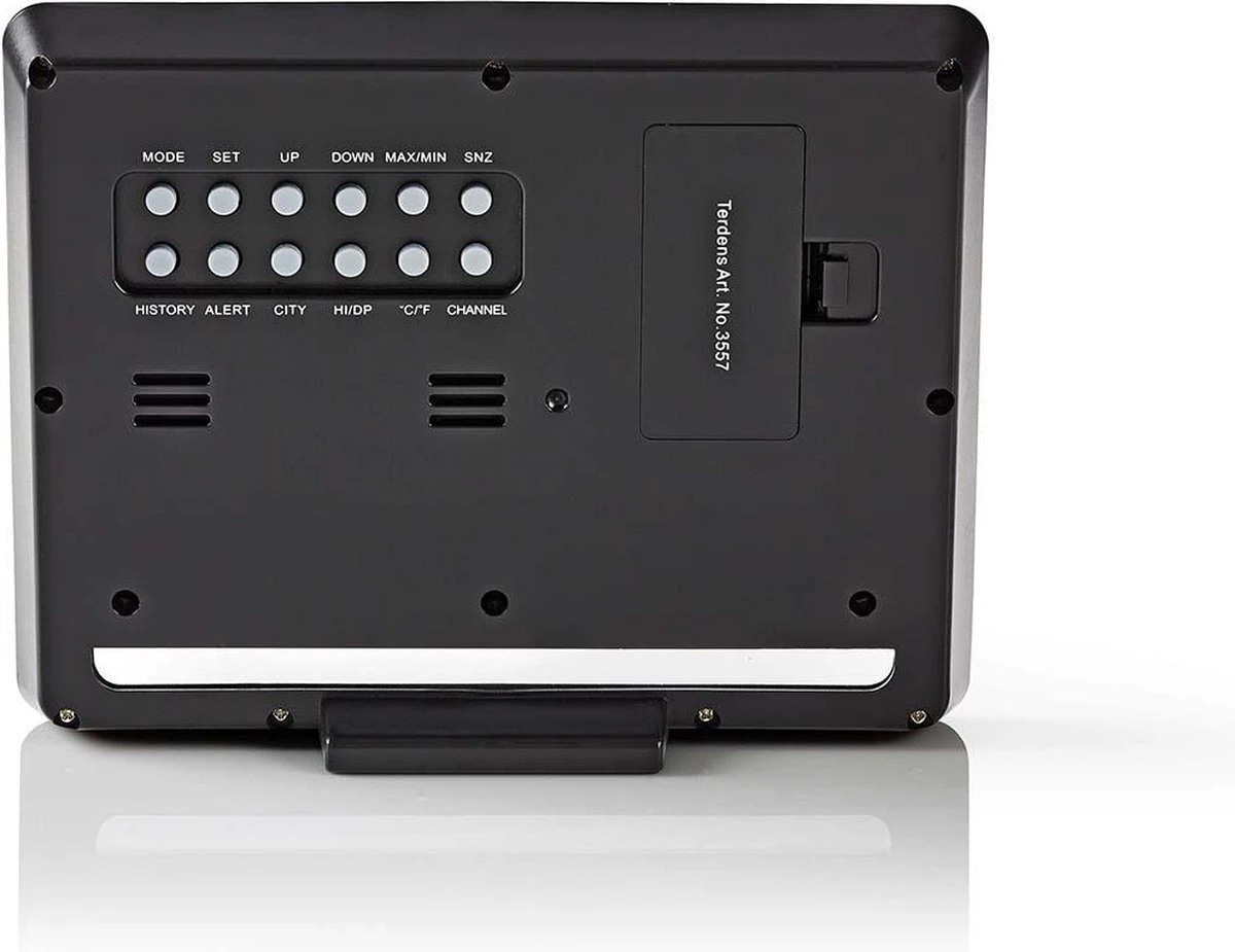 Nedis Weerstation - Binnen & Buiten - Inclusief Draadloze Weersensor - Weersvoorspelling - Barometer - Tijdweergave - Verlicht LCD-Scherm - Wekkerfunctie - Afbeelding 5