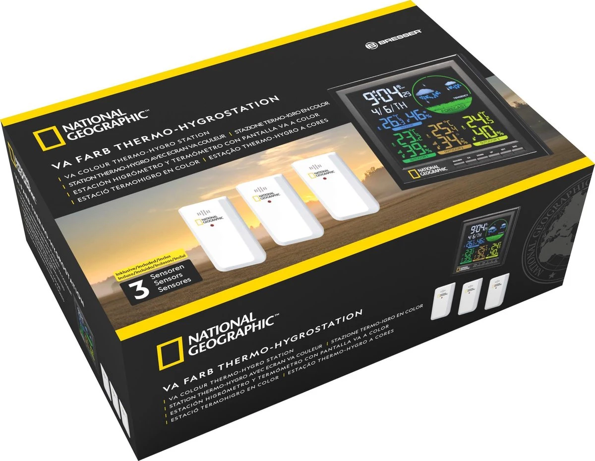 Bresser National Geographic Weerstation - Incl. 3 Sensoren - Met Kleurendisplay - Afbeelding 2