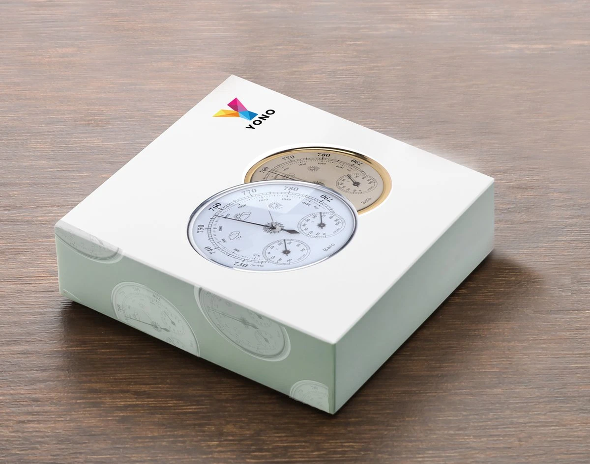 Luxe Barometer Weerstation Met Thermometer En Hygrometer – Messing Goudkleurig – Voor Binnen En Buiten - Afbeelding 7