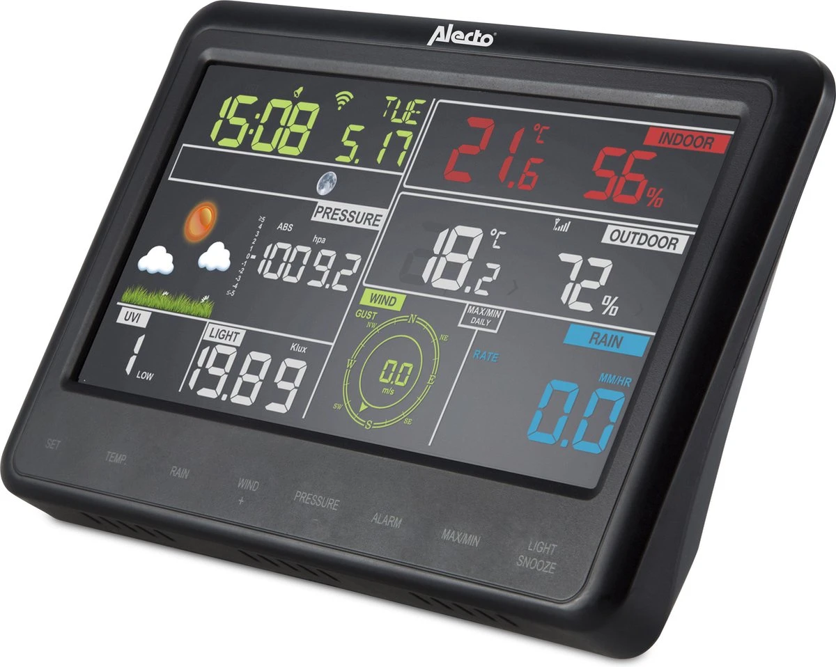 Alecto WS-5500 - Professioneel WiFi Weerstation - Weather Underground Koppeling - 8-in-1 - Afbeelding 14