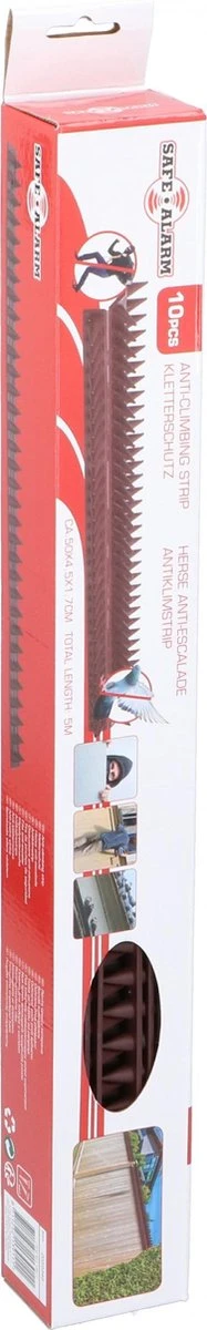 SAFE ALARM Vogelpinnen - 10 Strips - Antiklimstrip - 5 Meter Lang - Afbeelding 5
