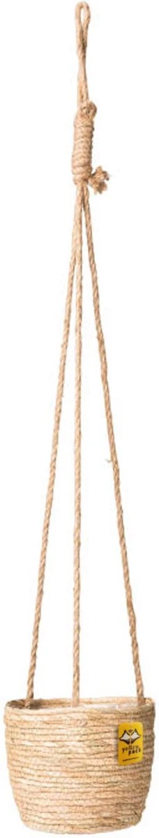 Merkloos Plantenhanger 18x15cm Naturel | Hangende Mand | Handgemaakt | Planten-houder / Hang-plant | Planten Accessoires | Hangmand - Afbeelding 6