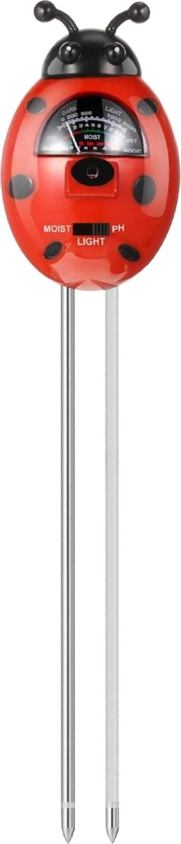 Vochtmeter Planten - 3 In 1 - Vochtigheidsmeter - PH En Lichtmeter - Hygrometer - Binnen En Buiten Grondmeter - Lieveheersbeestje