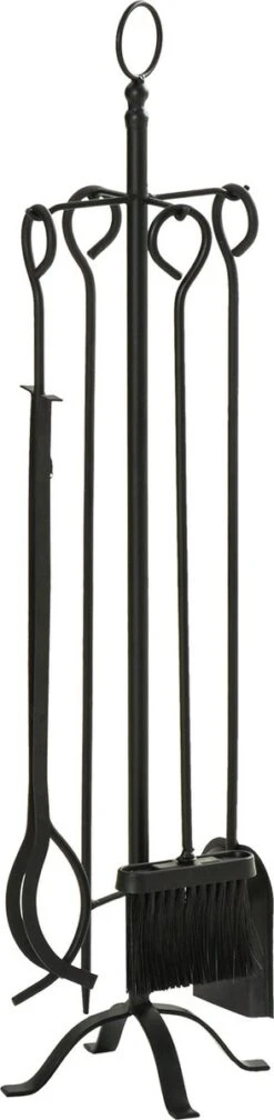 Outsunny Haardset 5-delige Haardset, Bestaande Uit Borstel, Schep, Tang, Pook En Houder 842-201