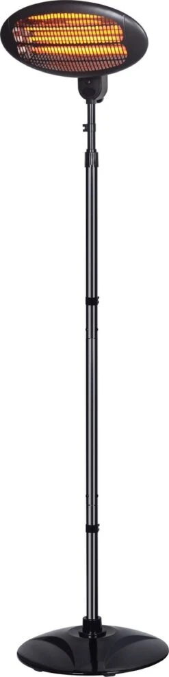 MaxxGarden Terrasverwarmer - Elektrische Verwarming - Terrasverwarmer - In Hoogte Verstelbaar - 3 Warmtestanden - Wandmodel - Max 2000W - 59x58x21cm