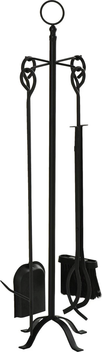 Outsunny Haardset 5-delige Haardset, Bestaande Uit Borstel, Schep, Tang, Pook En Houder 842-201 - Afbeelding 8