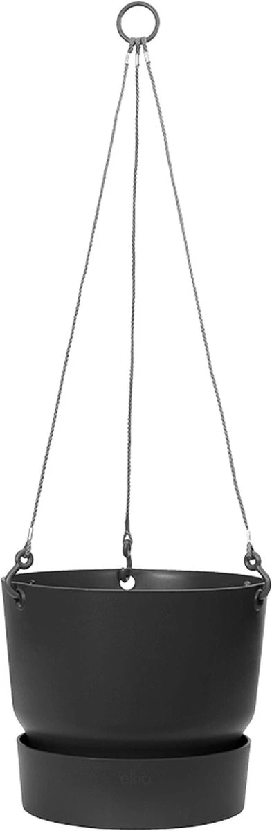 Elho Greenville Hangschaal 24 - Bloempot Voor Balkonbuiten - Ø 23.5 X H 20.5 Cm - Zwart/Living Black - Afbeelding 7
