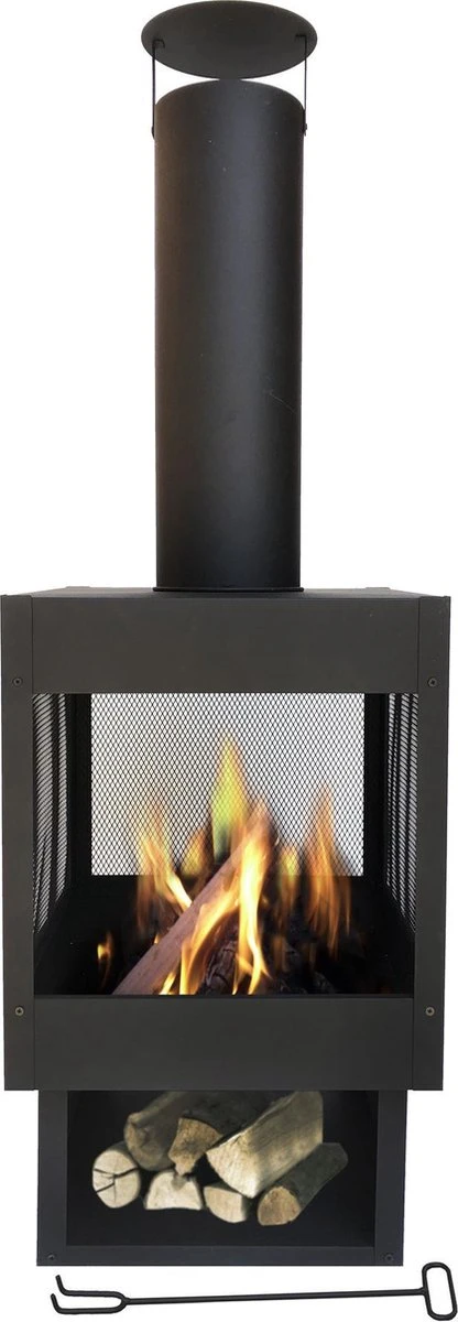 MaxxGarden Tuinhaard Grieks Apollo - Terrashaard - Vuurkorf - Terrasverwarmer - Terrasverwarming - Sfeerhaard - 45x45x135 Cm