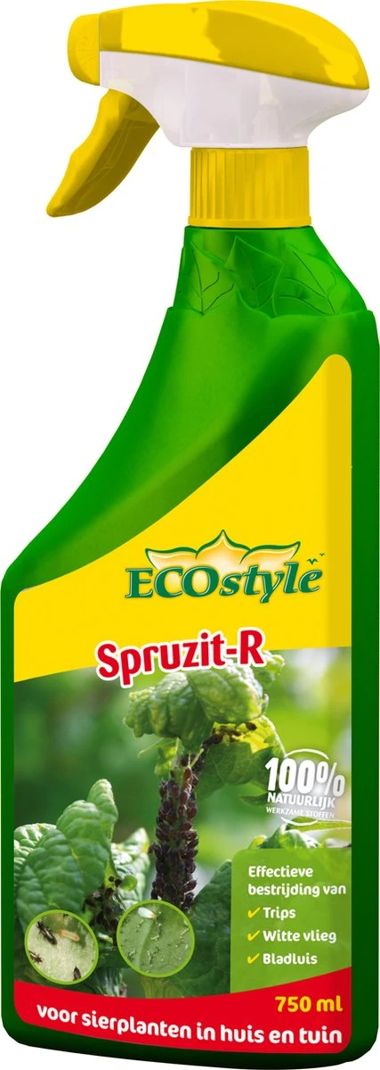 ECOstyle Spruzit-R Insecten Bestrijdingsmiddel Spray - Bladluis, Trips, Witte Vlieg - 100% Plantaardig - Binnen & Buiten - Gebruiksklaar - 750 ML - Afbeelding 5