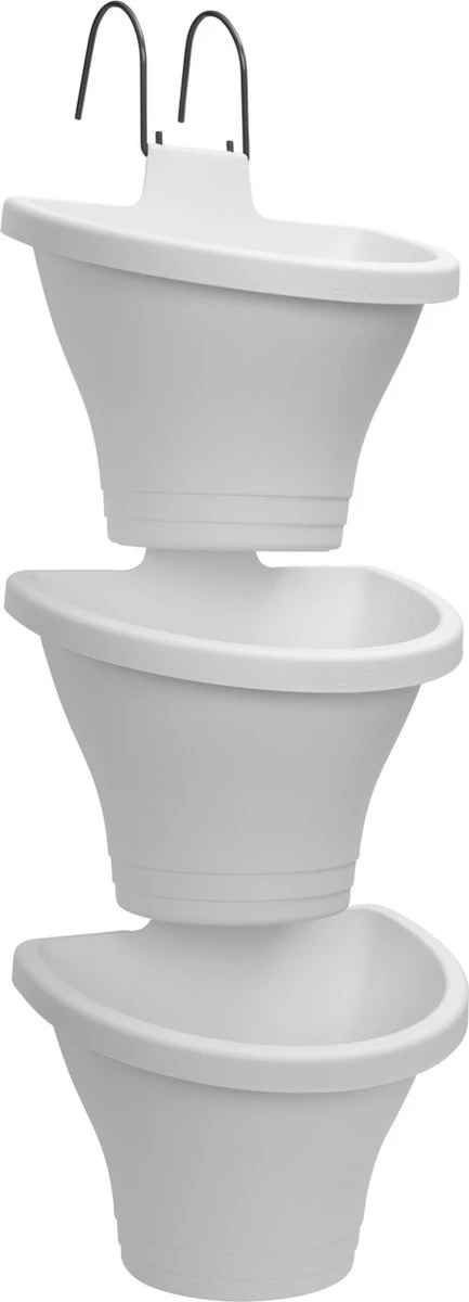 Elho Corsica Vertical Forest 24 - Bloempot Voor Balkonbuiten - Ø 26.7 X H 29.7 Cm - Wit/Wit - Afbeelding 12