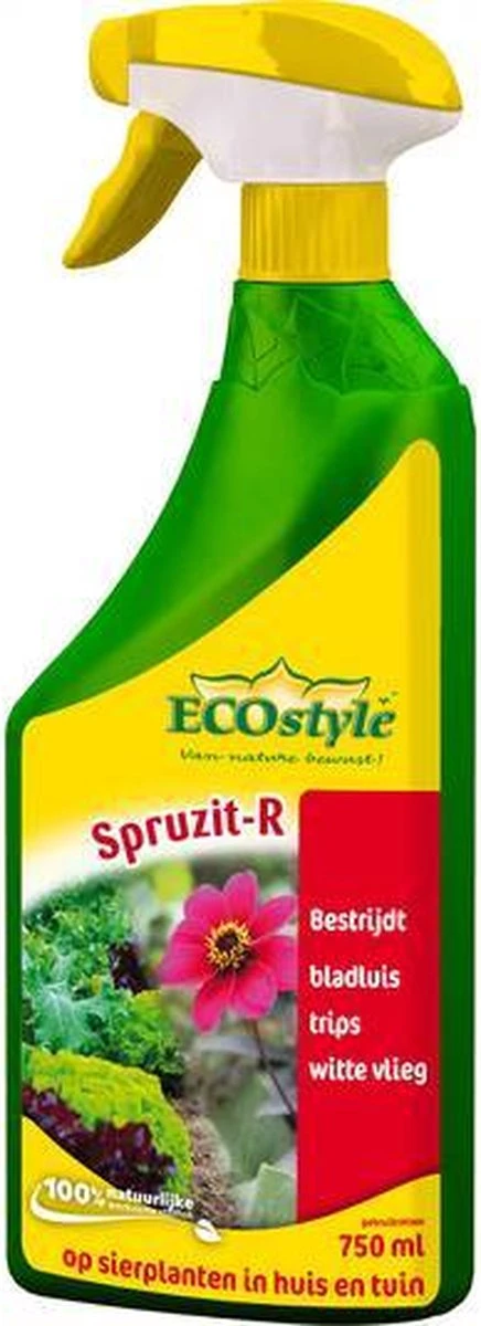 ECOstyle Spruzit-R Insecten Bestrijdingsmiddel Spray - Bladluis, Trips, Witte Vlieg - 100% Plantaardig - Binnen & Buiten - Gebruiksklaar - 750 ML - Afbeelding 6