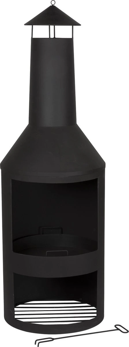 BBQ Collection Terrashaard - Met Schoorsteen - Houtkachel - 134 X 44,5 CM - Inclusief Pook - Zwart - Afbeelding 8