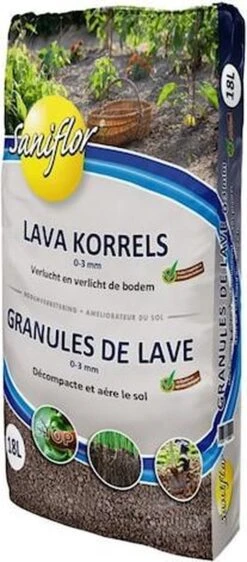 Lava Lavagruis Lavakorrel 18L (+- 20 Kg) Grof Lavameel (korrel) 0-3mm - Bodemverbeteraar