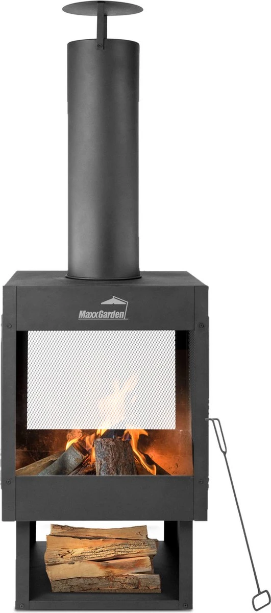 MaxxGarden Tuinhaard Grieks Apollo - Terrashaard - Vuurkorf - Terrasverwarmer - Terrasverwarming - Sfeerhaard - 45x45x135 Cm - Afbeelding 2