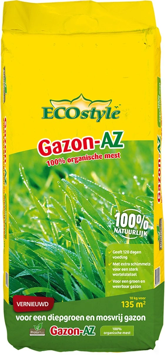 ECOstyle Gazon AZ Organische Gazonmest – Voor Diepgroen En Sterk Gazon – Geeft Tot 120 Dagen Voeding – Werkt Tegen Mos - 135 M² - 10 KG - Afbeelding 8