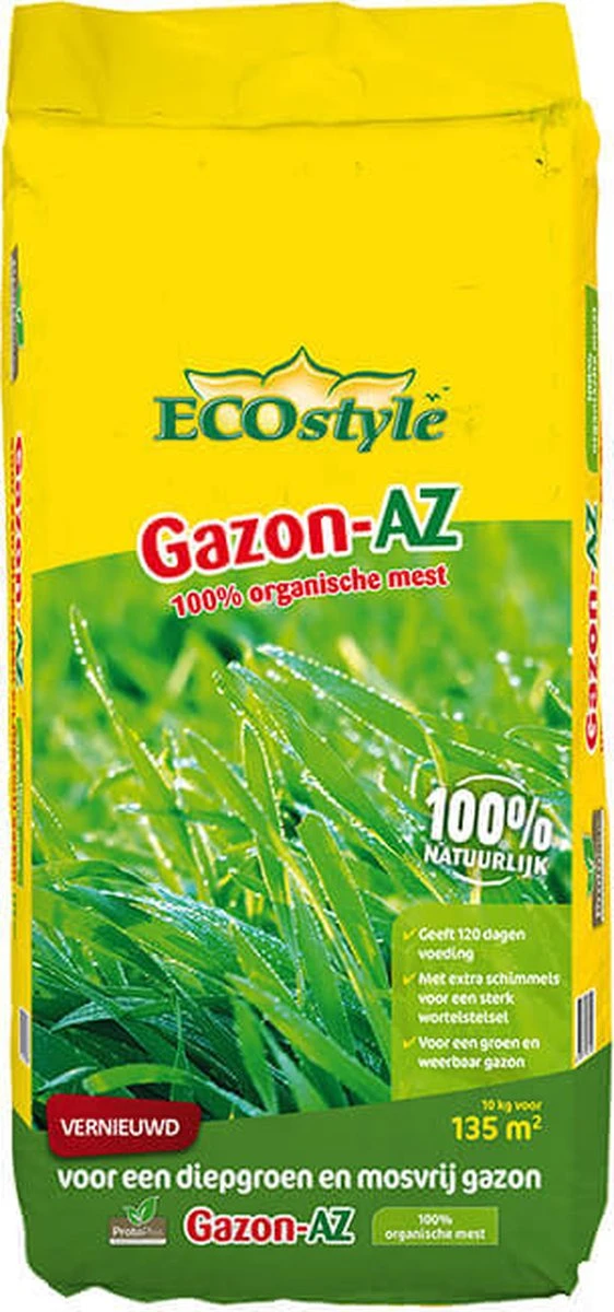 ECOstyle Gazon AZ Organische Gazonmest – Voor Diepgroen En Sterk Gazon – Geeft Tot 120 Dagen Voeding – Werkt Tegen Mos - 30 M² - 2 KG - Afbeelding 9