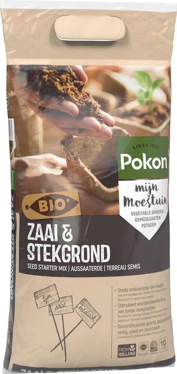 Pokon Bio Zaai- En Stekgrond - 10l - Potgrond (biologisch) - Stimuleert Wortelontwikkeling - Afbeelding 2
