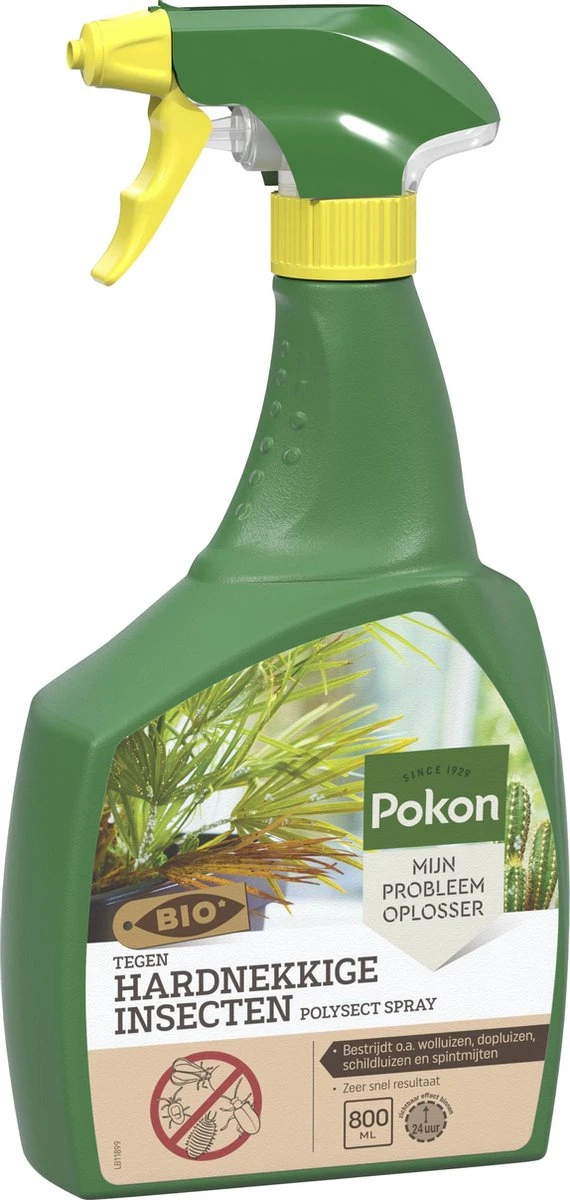 Pokon Bio Tegen Hardnekkige Insecten Spray - 800ml - Kant-en-klaar - Zichtbaar Effect Binnen 24 Uur - Bestrijdt O.a. Wolluizen, Dopluizen, Schildluizen En Spintmijten