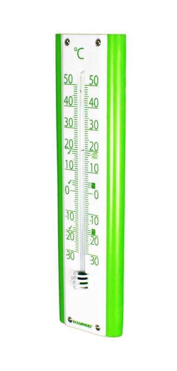 EcoSavers Thermometer Binnen En Buiten Met Advieswaarden Voor Vriezer , Koelkast En Woonkamer | Hoge Kwaliteit | Kunststof Wit Groen - Afbeelding 2