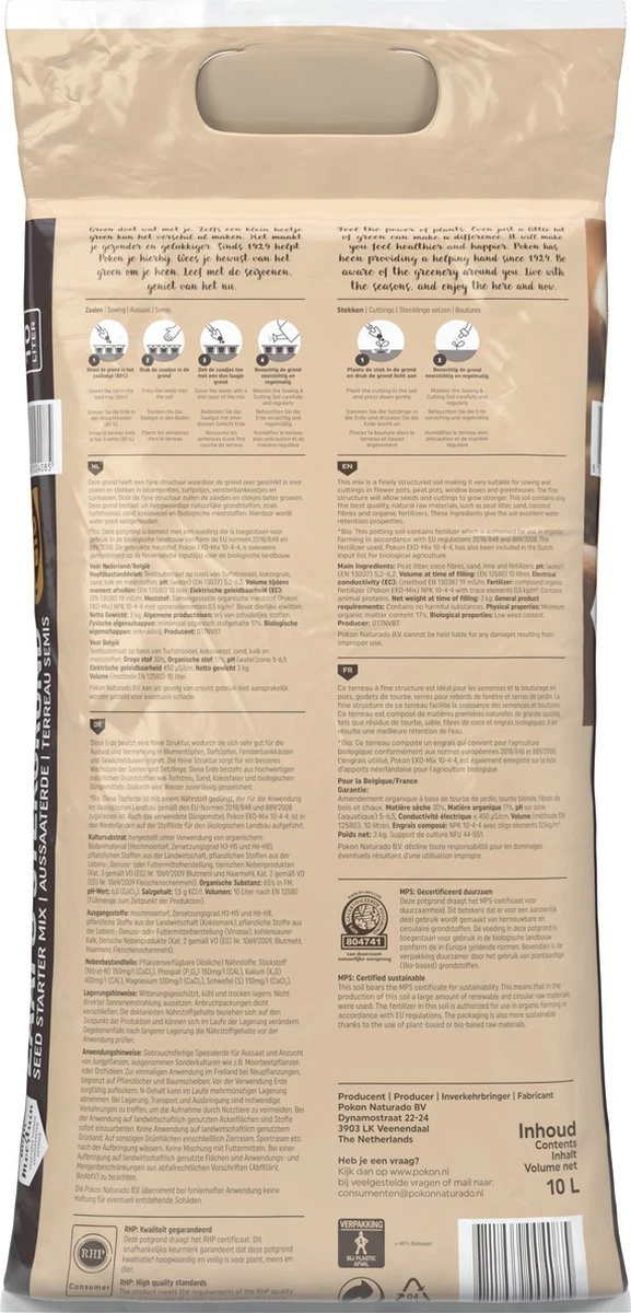 Pokon Bio Zaai- En Stekgrond - 3x10l - Potgrond (biologisch) - Stimuleert Wortelontwikkeling - Afbeelding 6